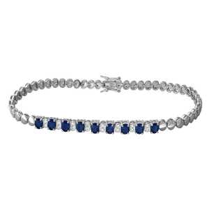 Золотой браслет с бриллиантами природными и сапфирами природными