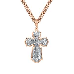 Золотой крестик с бриллиантами природными