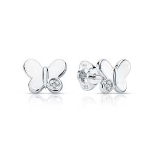 Серьги из серебра с бриллиантами природными