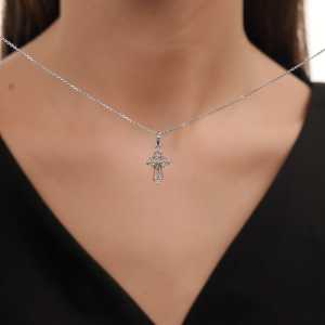 Золотой крестик с бриллиантами природными