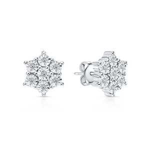 Серебряные серьги с бриллиантами природными