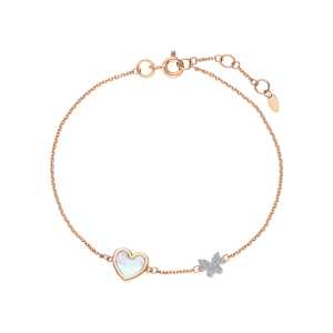 Золотой браслет с бриллиантами природными и перламутром природным