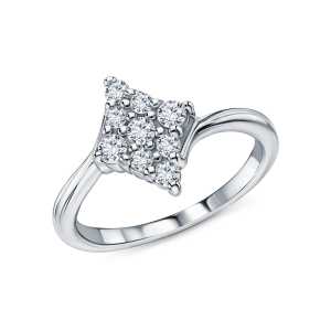 Серебряное кольцо с бриллиантами природными