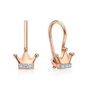 Золотые серьги с бриллиантами природными