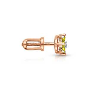Серьги из золота с бриллиантами и сапфирами природными