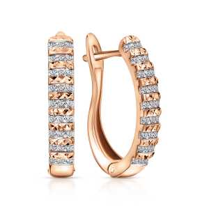 Золотые серьги с бриллиантами природными