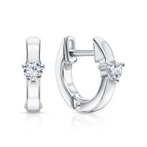 Серьги из серебра с бриллиантами выращенными