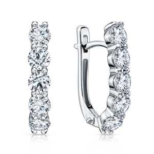 Золотые серьги с бриллиантами выращенными