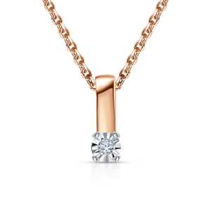 Золотая подвеска с бриллиантом природным